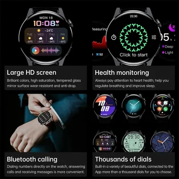 2023 Новые смарт-часы с Bluetooth-вызовом, мужские Спортивные Фитнес-часы с полным касанием, водонепроницаемые смарт-часы со стальным ремешком для сердечного ритма, Android iOS Изображение 2