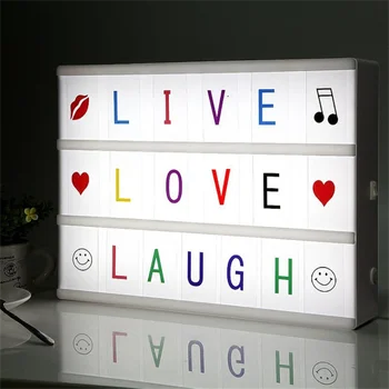 Светодиодная Комбинированная Световая коробка A4 Night Light DIY Буква Символ Карты Украшение USB/Доска объявлений с питанием от аккумулятора Изображение 2