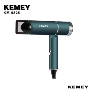 Kemei KM-9825 Складной Т-образный корпус, Легкий, Регулировка скорости одной кнопкой, Фен, Холодный и горячий воздух, Защита от отрицательных ионов