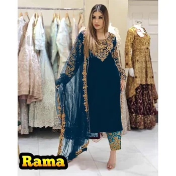 Курти для женщин Пакистанские шаровары Индийское женское платье Изображение 2