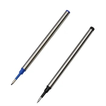 0,5 мм сине-черная роликовая ручка для заправки гладкой металлической шариковой ручки для письма, 5 шт./лот, канцелярские принадлежности для ручек