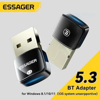USB Bluetooth 5.3 5.0 Адаптер ключа для ПК Динамик Беспроводная мышь клавиатура Музыкальный Аудиоприемник Передатчик Bluetooth Адаптер