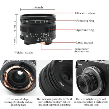 AstrHori 40mm F5.6 Полнокадровый Объектив с ручной Фокусировкой для Leica M Mount Переносной Среднеформатной Фотокамеры Prime Lens Изображение 2