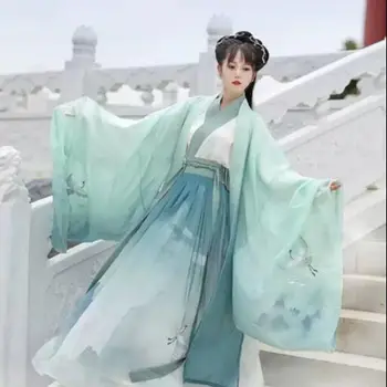 2022 женское сценическое платье для танцев, китайские традиционные костюмы, пальто hanfu, костюм для взрослых, костюм для танцев, плащ hanfu, костюм принцессы Изображение 2