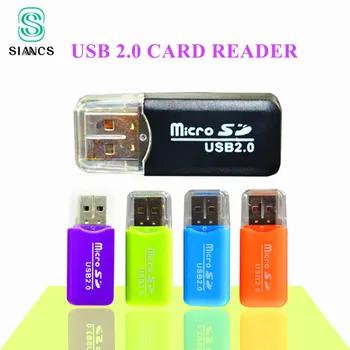 SIANCS Красочный внешний кардридер Mini USB 2.0 Card Reader для TF-карты для ПК MP3 MP4-плеер USB-концентратор адаптер