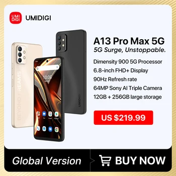 UMIDIGI A13 Pro Max 5G 12GB 256GB Смартфон Dimensity 900 Процессор 6,8 
