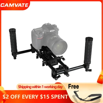 Ручной Стабилизатор CAMVATE Camera Mount Rig С QR-пластиной Manfrotto и резиновыми ручками Для HDSLR-камеры/DV-видеокамеры