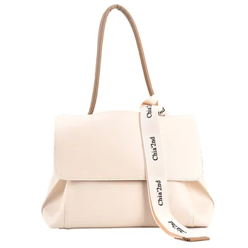 Модная сумка большой емкости, однотонная текстурная сумка, Новая женская сумка через плечо