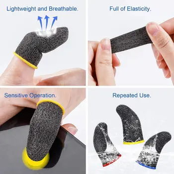 Рукав для пальцев 10 шт. для мобильной игры PUBG, Бесшовные перчатки с защитой от пота, дышащие перчатки для пальцев, чувствительный игровой сенсорный экран Изображение 2