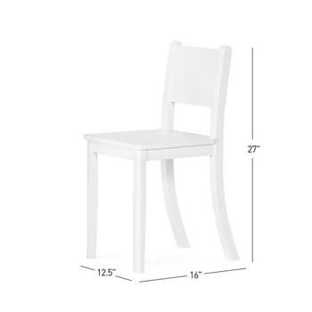 Forever Эклектичный прямоугольник для малышей, набор из деревянного стола и 2 стульев, матово-белый Изображение 2