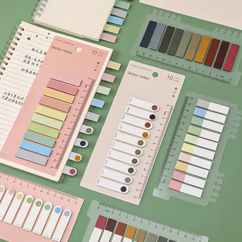 Morandi Gradient Color Index Блокнот для заметок, Список дел, Планировщик, Наклейка, Канцелярские принадлежности, Декор, Подарок