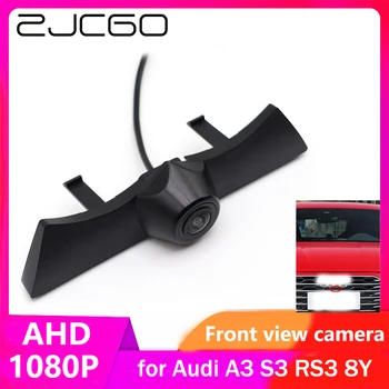 ZJCGO AHD CVBS 1080P 170 ° с ЛОГОТИПОМ автомобиля, парковочная камера Переднего обзора для Audi A3 S3 RS3 8Y 2022 2023 2024