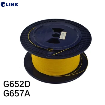 1000mtr 0,9 мм натяжной волоконно-оптический кабель G652D G657A 9/125um SM желтые 900-дюймовые волоконные косички ftth однорежимный провод 1 км/рулон ELINK Изображение 2
