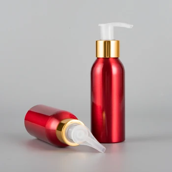 100 мл Красный Алюминиевый парфюмерный спрей-насос Эмульсионная бутылка для мытья Ванны пустые косметические контейнеры маленькие Бесплатная доставка 50 шт.