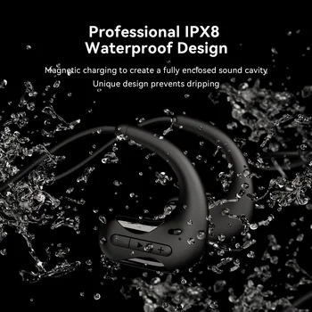 Водонепроницаемые наушники для плавания IPX8, Спортивные подводные гарнитуры с микрофоном, 8 ГБ MP3-плеера, наушники для смартфона S22 Изображение 2