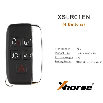 1шт Xhorse XSLR01EN Умный дистанционный ключ для Land Rover Типа XM38 Универсальный Дистанционный автомобильный ключ, Недавно Добавленный 8A 4D для инструмента VVDI2/VVDI Key Изображение 2