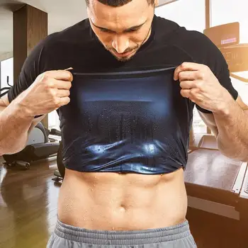 Мужская рубашка для тренировки талии Sweat Men Жилет для сауны Мужской Жилет для упражнений в тренажерном зале Универсальная куртка для коррекции фигуры Body Shaper Изображение 2