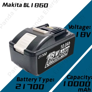 BL1860 Эрзац makita 18V 21700 akku 10,0 Ah Для Аккумуляторных электроинструментов Makita BL1850 BL1840 18-Вольтовый Изображение 2