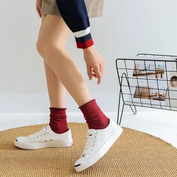 Оригинальные носки с носками из хлопка в крупную полоску в японском стиле, Антибактериальные дышащие носки Harajuku на пять пальцев Изображение 2