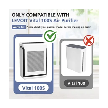 Hepa-фильтр для очистителя воздуха Vital 100S, высокоэффективный предварительный фильтр с активированным углем, Vital 100S-RF, 2 упаковки Изображение 2