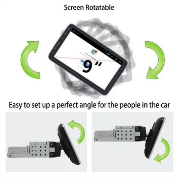 Универсальный Автомобильный Мультимедийный Плеер 9/10 дюймов с Возможностью Поворота На 360 Градусов Сенсорный Экран Стерео Видео GPS WiFi Авто Радио MP5 Плеер 2 + 32G Изображение 2