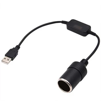 Высокопроизводительный автомобильный USB-кабель от 5 В до 12 В, прикуриватель USB A, штекерное гнездо для автомобильного прикуривателя от 12 В Изображение 2