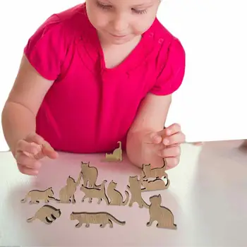 Мини-Деревянные куклы Кошки Кукла Настольная Игра для балансировки, игрушка 12 различных форм, Блок для взаимодействия родителей и детей