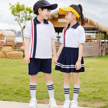 Детский летний костюм-двойка для гольфа, детские шорты и юбка Изображение 2