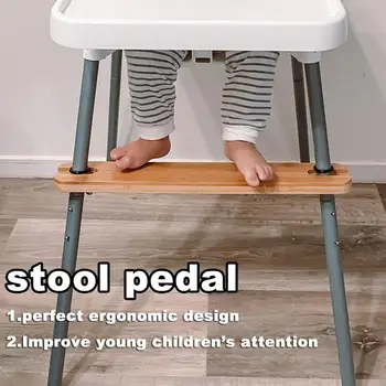 2022 Новая детская подставка для ног из натурального бамбука, детский стульчик для кормления, подставка для ног для стульчика для кормления с резиновыми кольцами Изображение 2