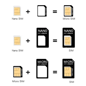 Адаптер SIM-карты 4 В 1 Комплекте Адаптер Micro Sim с извлекаемым Pin-ключом Розничная Упаковка Комплект адаптеров Nano SIM-карты со стандартным Pin-кодом карты Изображение 2