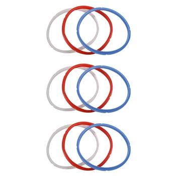 Силиконовое Уплотнительное кольцо для аксессуаров для кастрюль-скороварок, подходит для моделей объемом 5 или 6 кварт, красное, синее и белое, упаковка из 9 штук