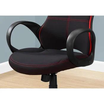 Игровое кресло на колесиках из ткани в полоску Monarch Specialties Изображение 2