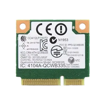 Atheros DW1705 Беспроводной 802.11N + Bluetooth 3.0 150 Мбит/с Wi-Fi Половина Мини PCI-E Wlan карты QCWB335 для DELL Asus Acer Toshiba WIFI Изображение 2