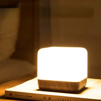 Простой Современный ночной светильник с Откидным Таймером, USB-Перезаряжаемый светодиодный светильник Cube Ambient, Маленькая настольная лампа, Прикроватный Компаньон для сна в спальне Изображение 2