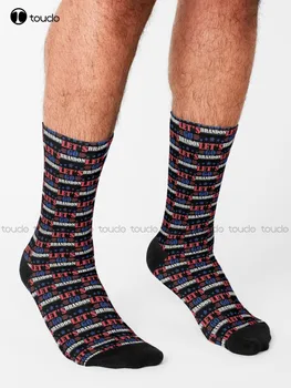 Поехали, Носки Брэндона, Красные, белые, синие Носки с персонализированной цифровой печатью 360 °, подарочные носки для уличного скейтборда в стиле Харадзюку Изображение 2