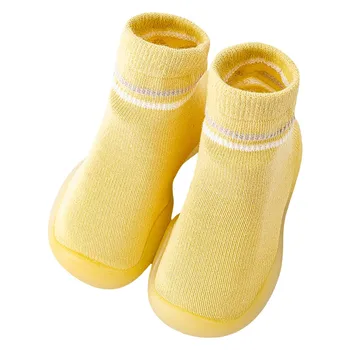 Детские носки с модным новым рисунком, простые однотонные нескользящие носки для пола, удобные и легкие носки для ходьбы