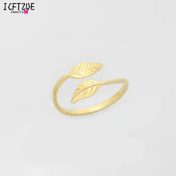 ICFTZWE Цветное обручальное кольцо Bague на палец Anillos, двойное кольцо с листьями для женщин, украшения для тела Anel Falange