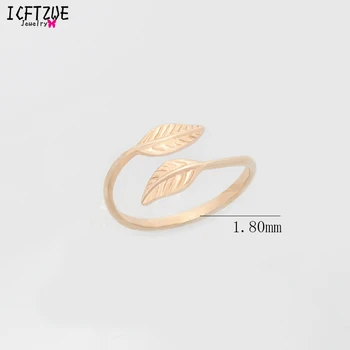 ICFTZWE Цветное обручальное кольцо Bague на палец Anillos, двойное кольцо с листьями для женщин, украшения для тела Anel Falange Изображение 2