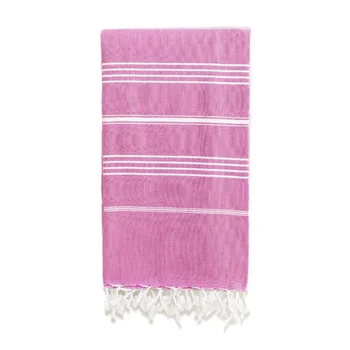 Текстильное Пляжное полотенце в красно-фиолетовую полоску, Многофункциональное домашнее банное полотенце из турецкого хлопка, Впитывающее банное полотенце с бахромой Изображение 2