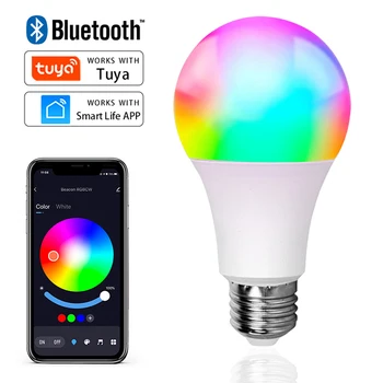 Беспроводная Bluetooth 4,0 Умная Лампа Tuya APP Control С Регулируемой Яркостью 25 Вт E27 RGB + CW + WW Светодиодная Лампа Для Изменения цвета, Совместимая с IOS/Android