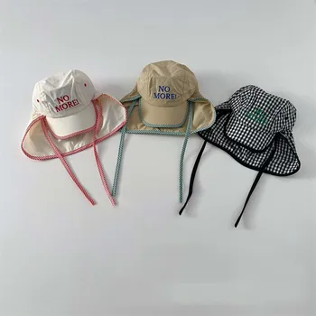 Корейская детская шапочка Лето Осень, Детская быстросохнущая кепка, Летние солнцезащитные кепки для мальчиков и девочек, Уличные кепки для защиты шеи