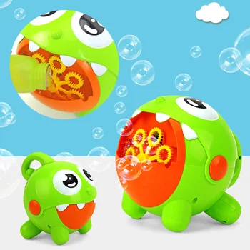 Автоматическая Машина для мыльных пузырей, Беспроводная машина для мыльных пузырей и воздуходувка в форме мультфильма, USB Перезаряжаемые игрушки для детской ванны, игрушки для детей на открытом воздухе Изображение 2