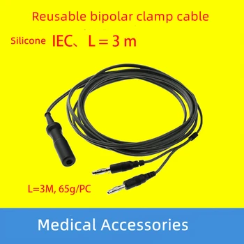 Многоразовый Биполярный Зажимной кабель 4,0 мм 4,00 Порта Индивидуальной версии для провода электрокоагуляции 3 М 4,0 Штекер типа 