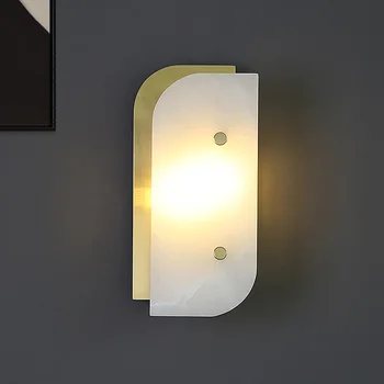 Современный Креативный Мраморный Настенный светильник, Медно-Золотое Украшение, Бра, светодиодный светильник для гостиной, ТВ, Прикроватная Тумбочка для спальни