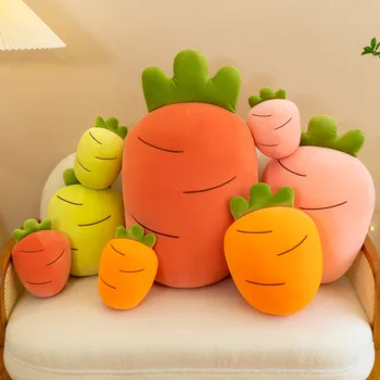 Подушка для фруктов и овощей, мягкая игрушка-морковь, мультяшная кукла