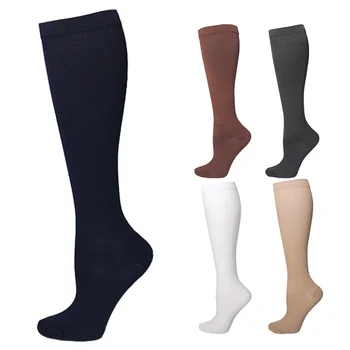 Компрессионные чулки для мужчин и женщин, способствующие циркуляции крови, утягивающие Носки до бедра, Защищающие от усталости, Удобные спортивные носки