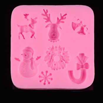 Высококачественная мини-силиконовая форма для украшения торта в рождественской тематике 