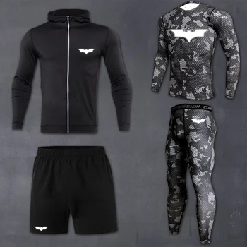 Новая мужская камуфляжная одежда для бега, компрессионный спортивный костюм, леггинсы, одежда для спортзала, бронежилет, спортивная одежда для фитнеса, мужская