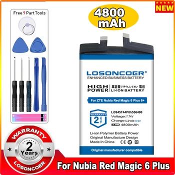 LOSONCOER 4800 мАч Li3945T44P8h556490 Аккумулятор для мобильного телефона Nubia Red Magic 6 Plus 6 +