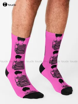 Носки Yungblud Outline, Мужские Забавные носки, Персонализированные Пользовательские носки Унисекс для взрослых, подростков и молодежи, новая мода с цифровой печатью 360 ° Изображение 2